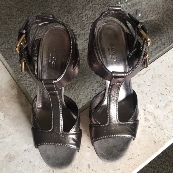 Gucci ‘Lifford Metal’ Sasso platform w/box sz 7.5 - Picture 2 of 7